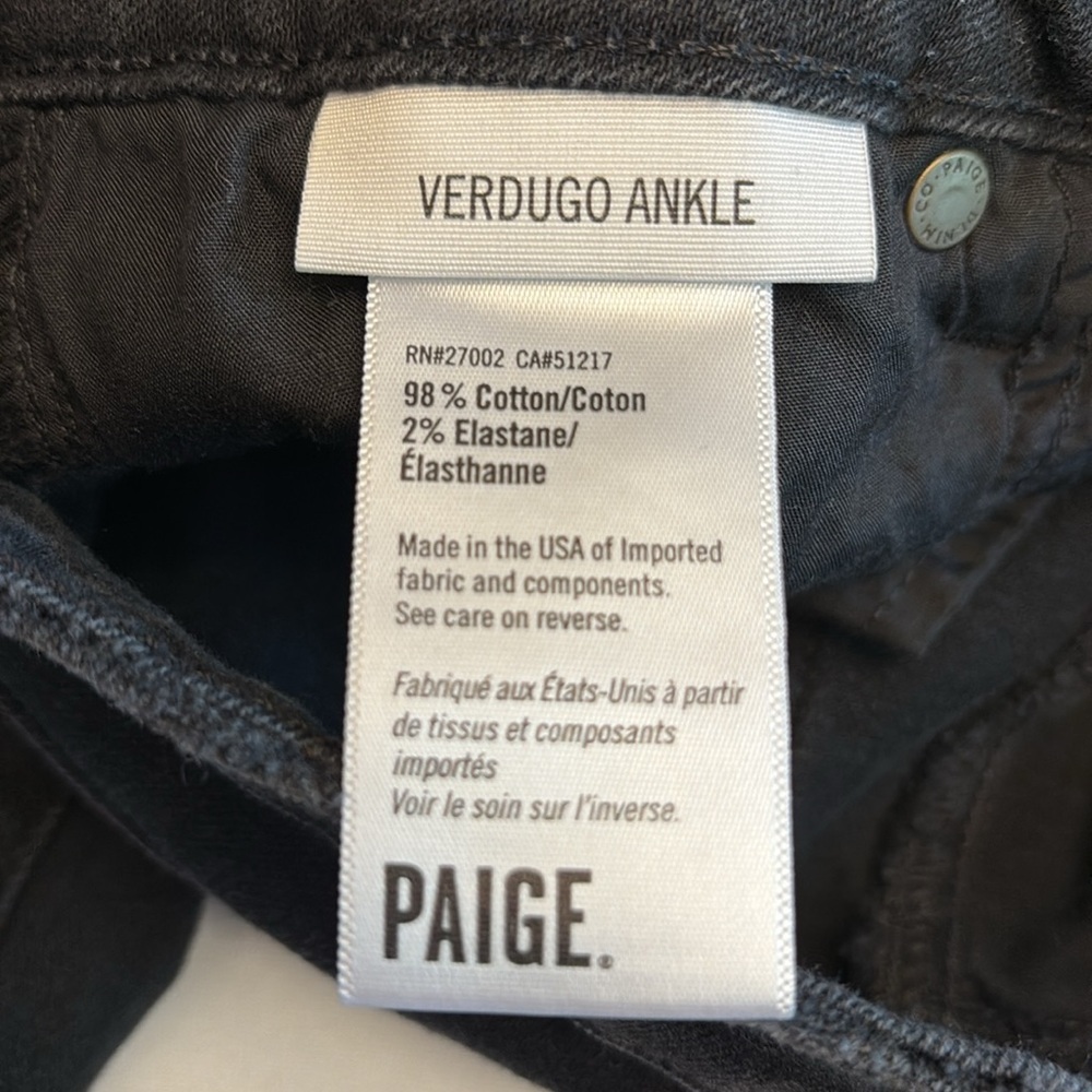 PAIGE jeans Verdugo ankle skinny mid rise stretchy ultra skinny to ankle Size 26 - Picture 9 of 10